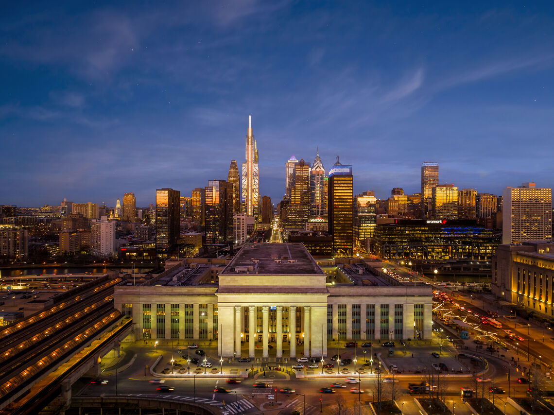 30th street station dusk aerial photography â wefilmphilly 40